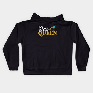 Yas Queen - Bachelorette Party - Wedding Bride Gift Kids Hoodie